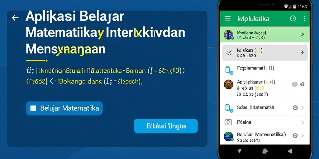 Tampilan antarmuka aplikasi Belajar Matematika yang menarik dan interaktif.