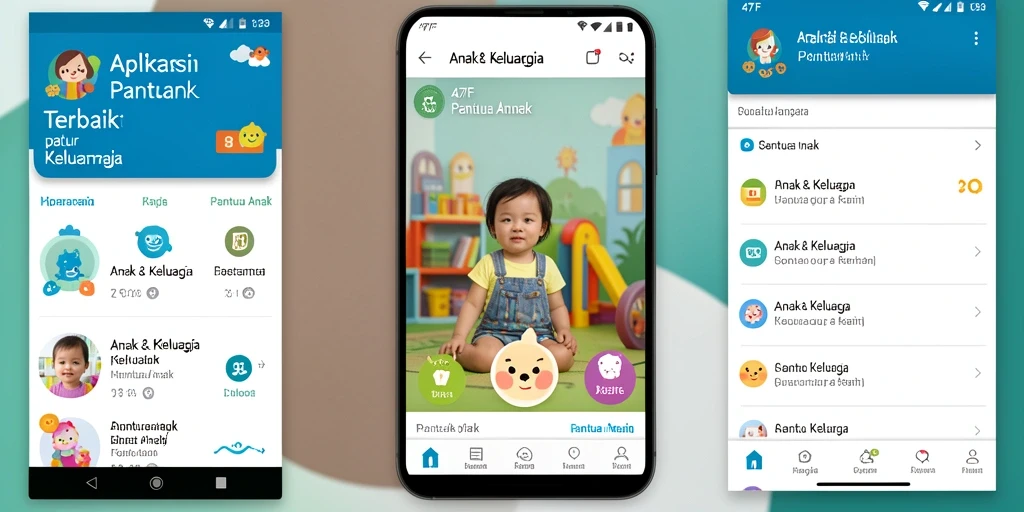 Tampilan antarmuka aplikasi 47F yang menyenangkan untuk anak-anak.