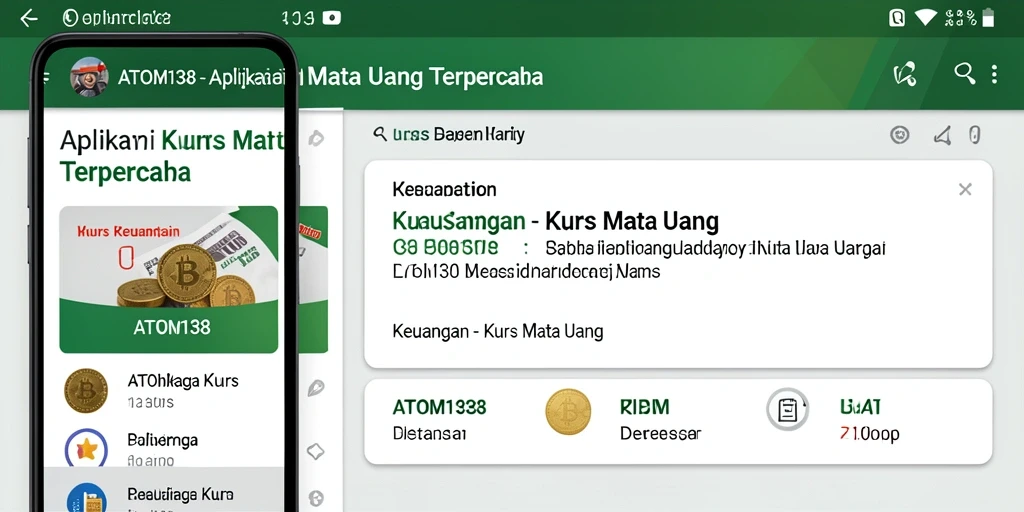 Tampilan antarmuka ATOM138 dengan informasi kurs mata uang yang jelas.