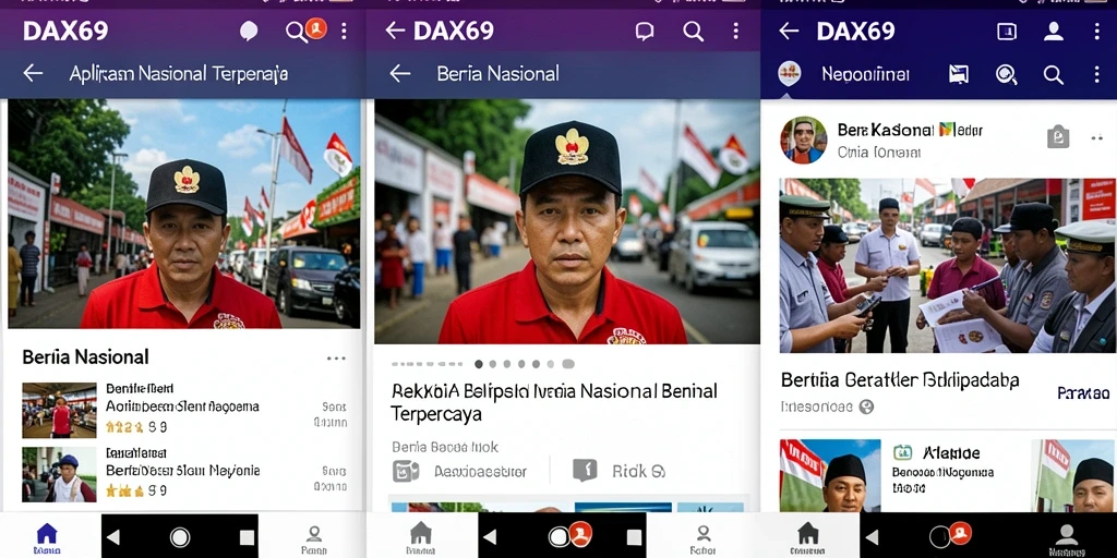 Tampilan antarmuka aplikasi DAX69 yang user-friendly.