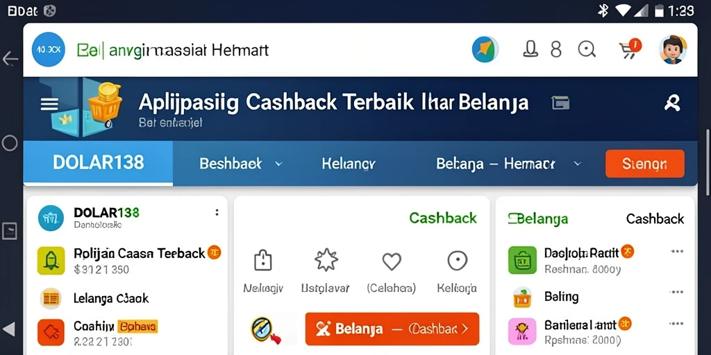 Tampilan antarmuka DOLAR138 yang memudahkan pengguna mendapatkan cashback.