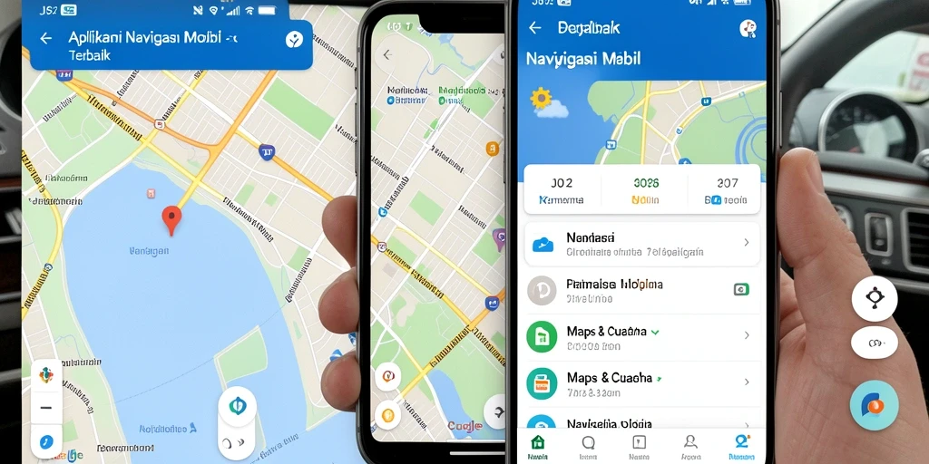 Antarmuka aplikasi JJ62 yang intuitif dan fungsional untuk navigasi mobil.