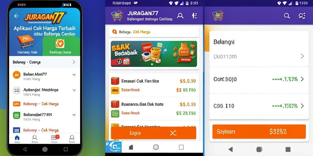 Tampilan antarmuka utama JURAGAN77 dengan fitur Cek Harga.