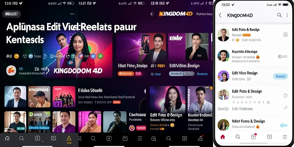 Antarmuka KINGDOM4D dengan fitur Edit Video Reels yang intuitif.