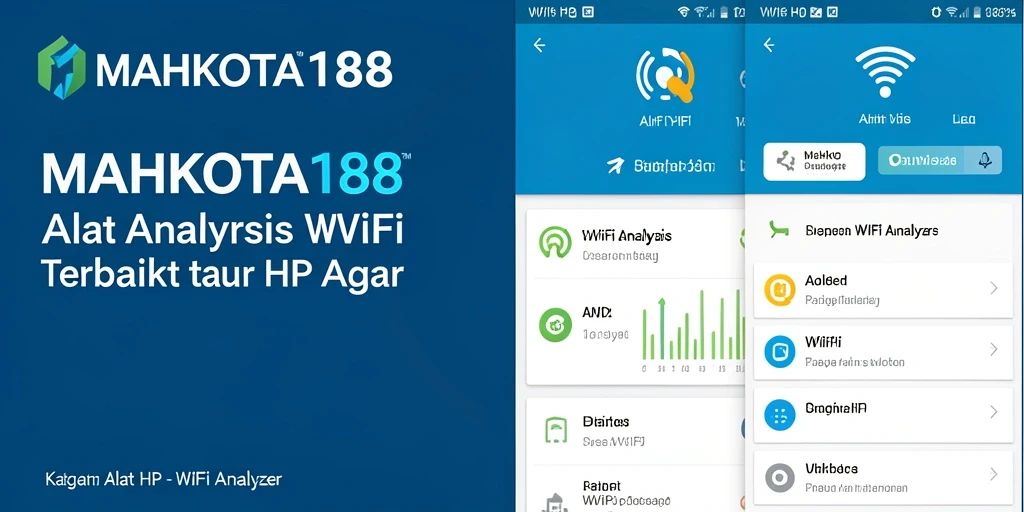Tampilan antarmuka MAHKOTA188 yang menampilkan analisis jaringan WiFi.