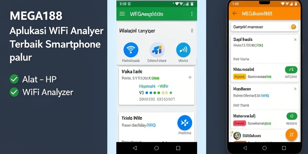 Antarmuka MEGA188 yang menampilkan analisis jaringan WiFi secara rinci.