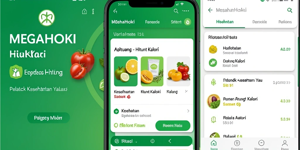 Tampilan antarmuka aplikasi MEGAHOKI saat menghitung kalori.