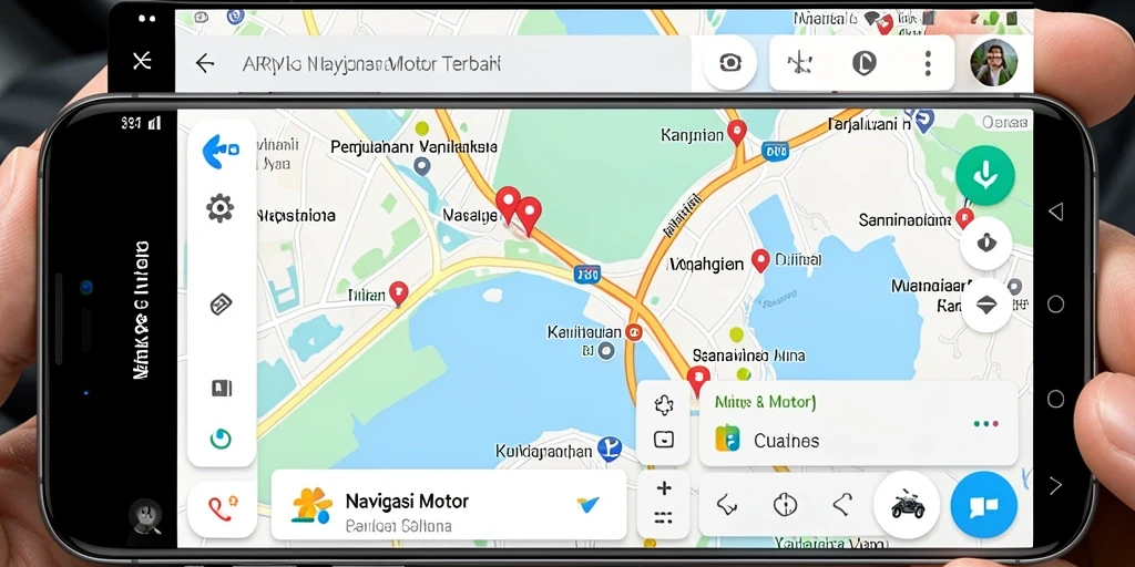Antarmuka RP8 yang intuitif dan informatif untuk Navigasi Motor.