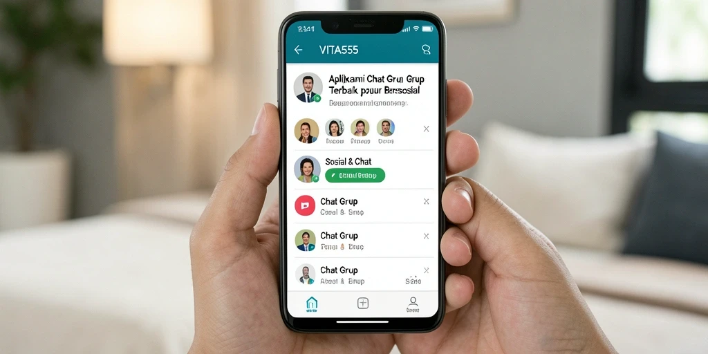 Tampilan antarmuka VITA555 untuk chatting grup yang intuitif.