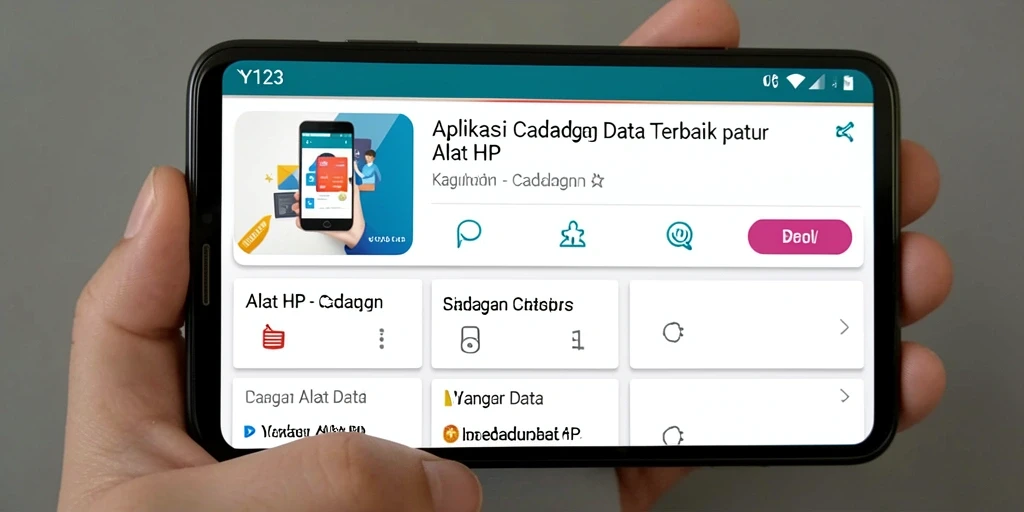 Antarmuka aplikasi YY123 untuk cadangan data yang user-friendly.